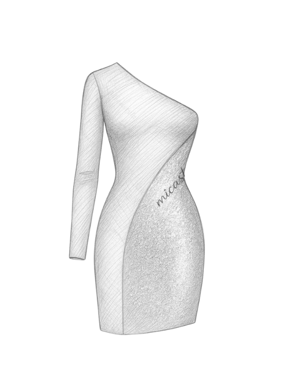 The Asymmetrical Sequin Block Dress