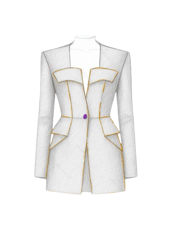 The Contrast-Piped Architectural Blazer