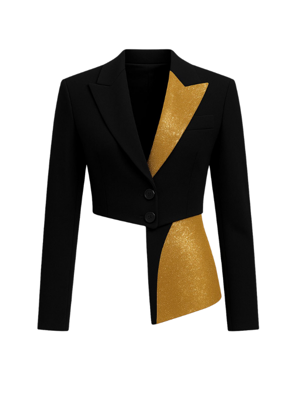 Asymmetrical Cropped Power Blazer