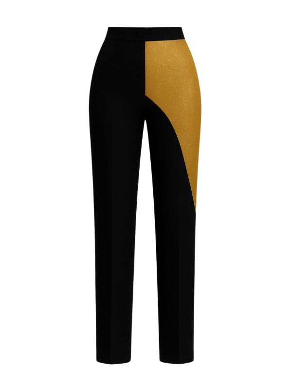 Graphic High-Waisted Tuxedo Trousers