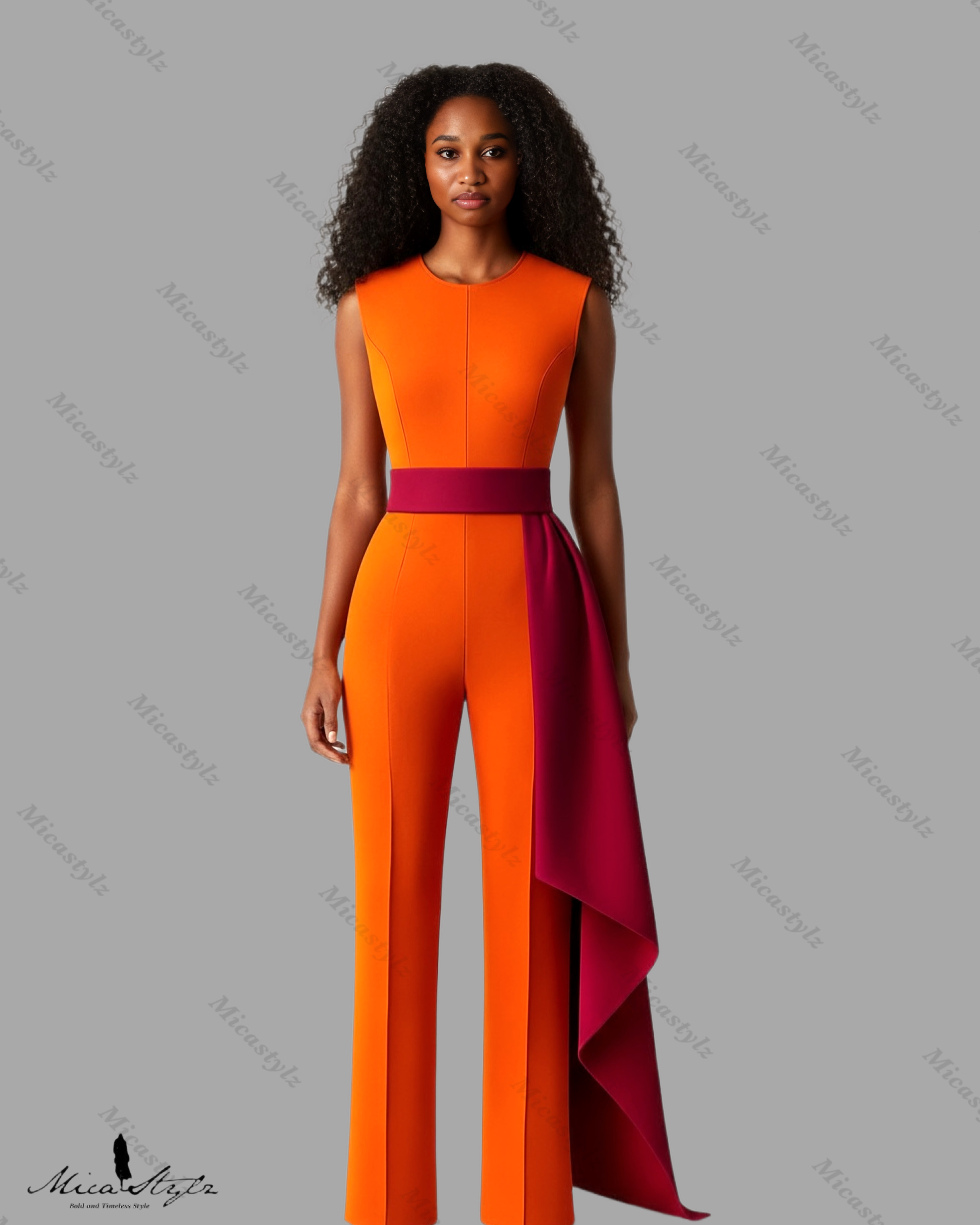 High-Fashion Color-Block Jumpsuit